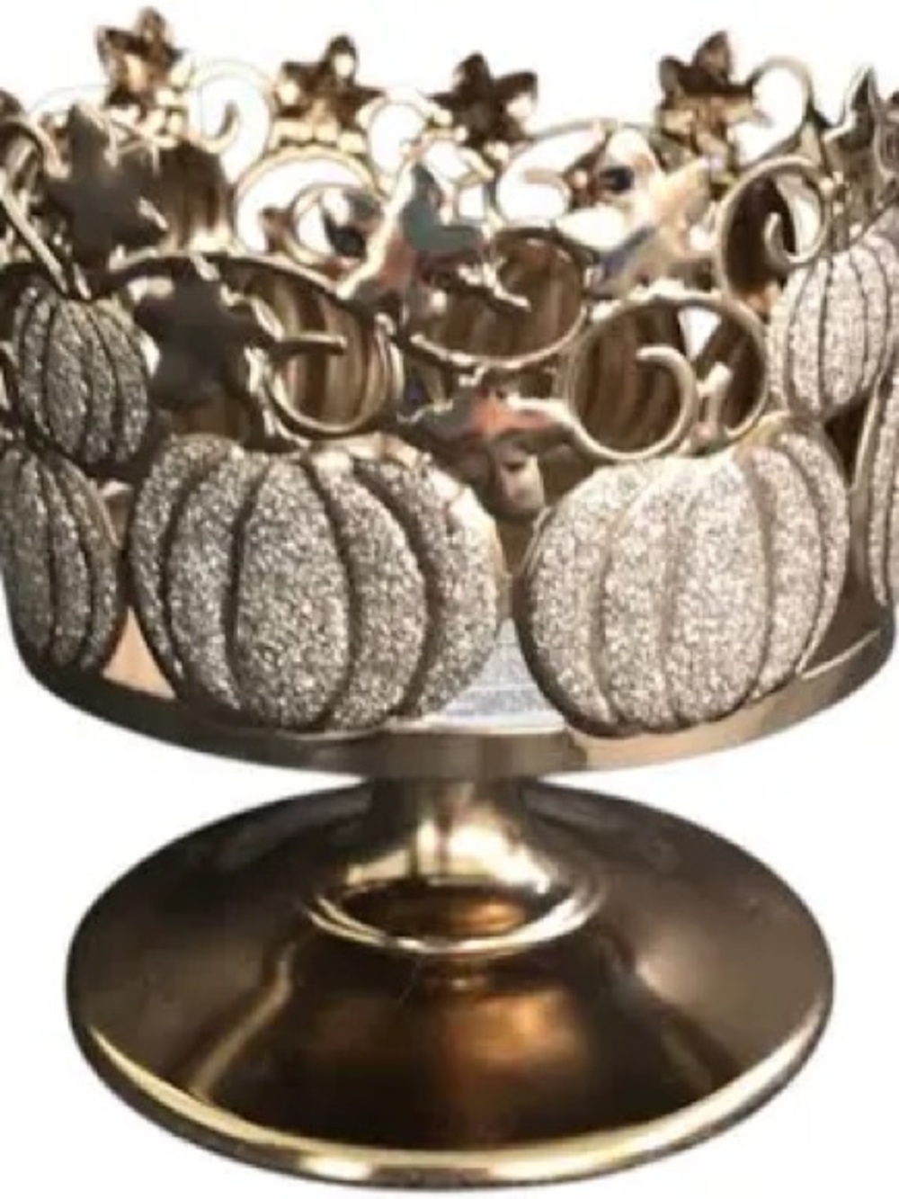 Bath & Body Works Gold Metallic Pumpkin Pedestal